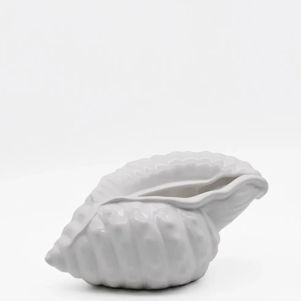 Coquillage en céramique 24cm - Blanc