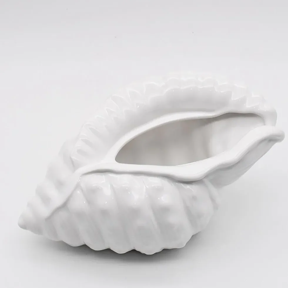 Coquillage en céramique 24cm - Blanc