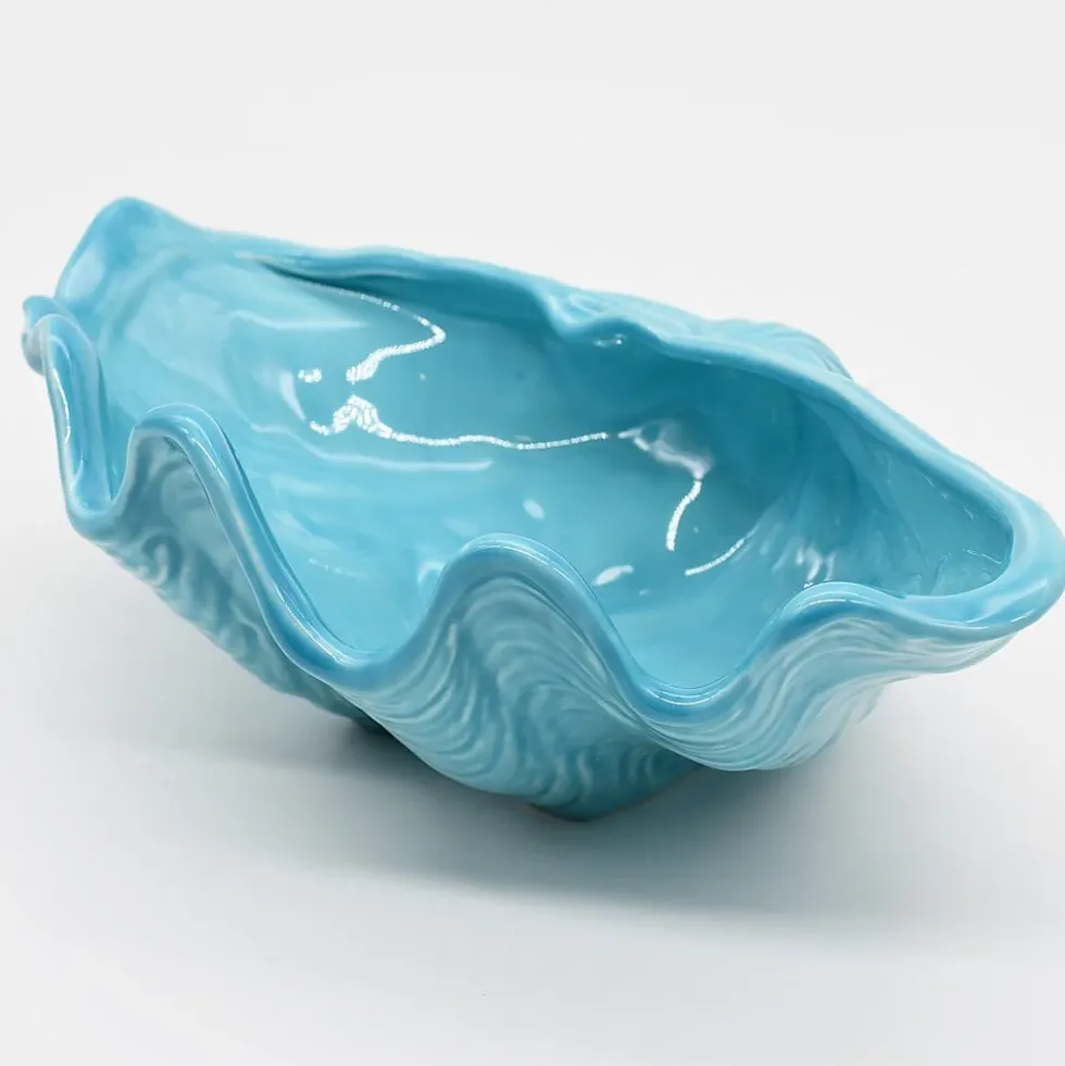 Coquillage en céramique 30cm - Bleu Turquoise