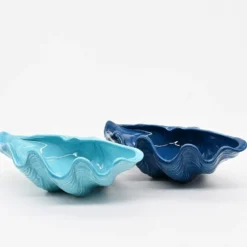 Coquillage en céramique 30cm - Bleu Cobalt