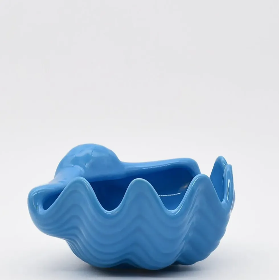 Coquillage en céramique 16cm - Bleu Turquoise