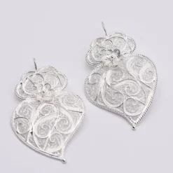 Coração de Viana I Boucles d'oreille en argent - 6.5cm