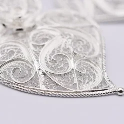 Coração de Viana I Boucles d'oreille en argent - 6.5cm