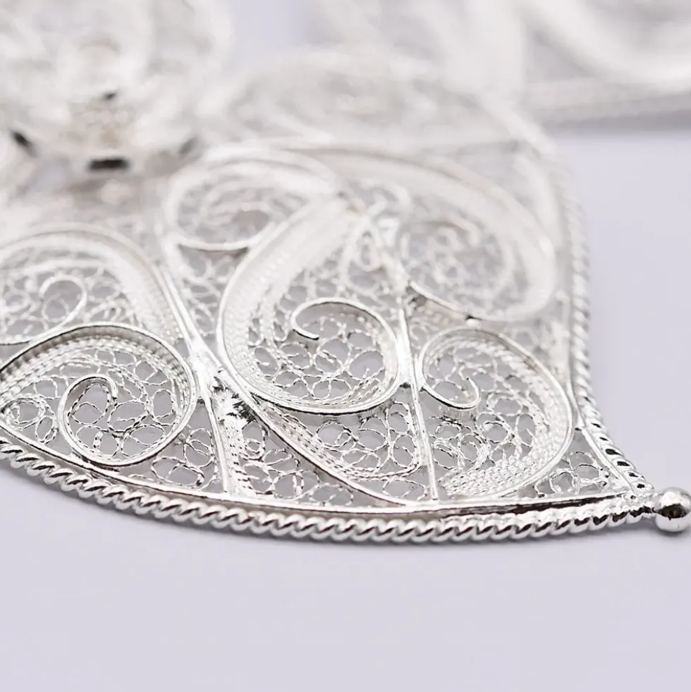 Coração de Viana I Boucles d'oreille en argent - 6.5cm
