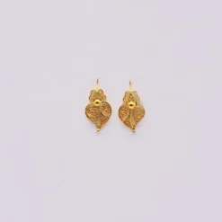 Coração de Viana I Boucles d'oreille en argent doré - 2.5cm