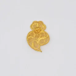 Coração de Viana I Broche en argent doré - 6cm