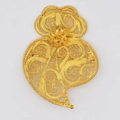 Coração de Viana I Broche en argent doré - 6cm