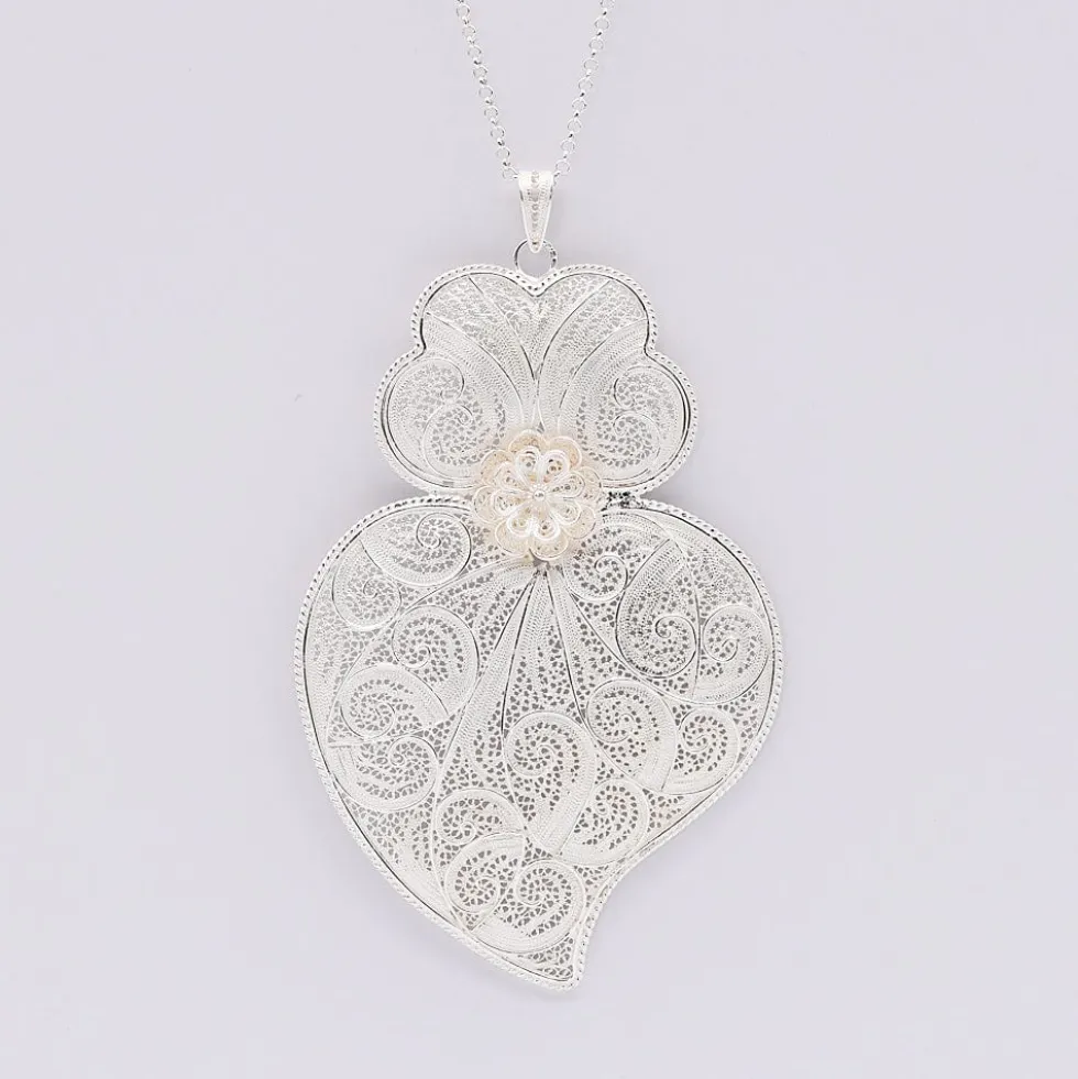 Coração de Viana I Pendentif en argent - 11 cm