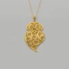 Coração de Viana I Pendentif en argent doré - 7 cm
