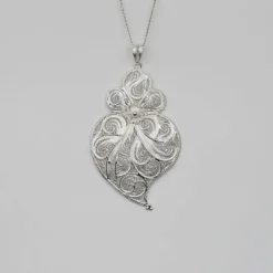 Coração de Viana I Pendentif en argent - 9 cm