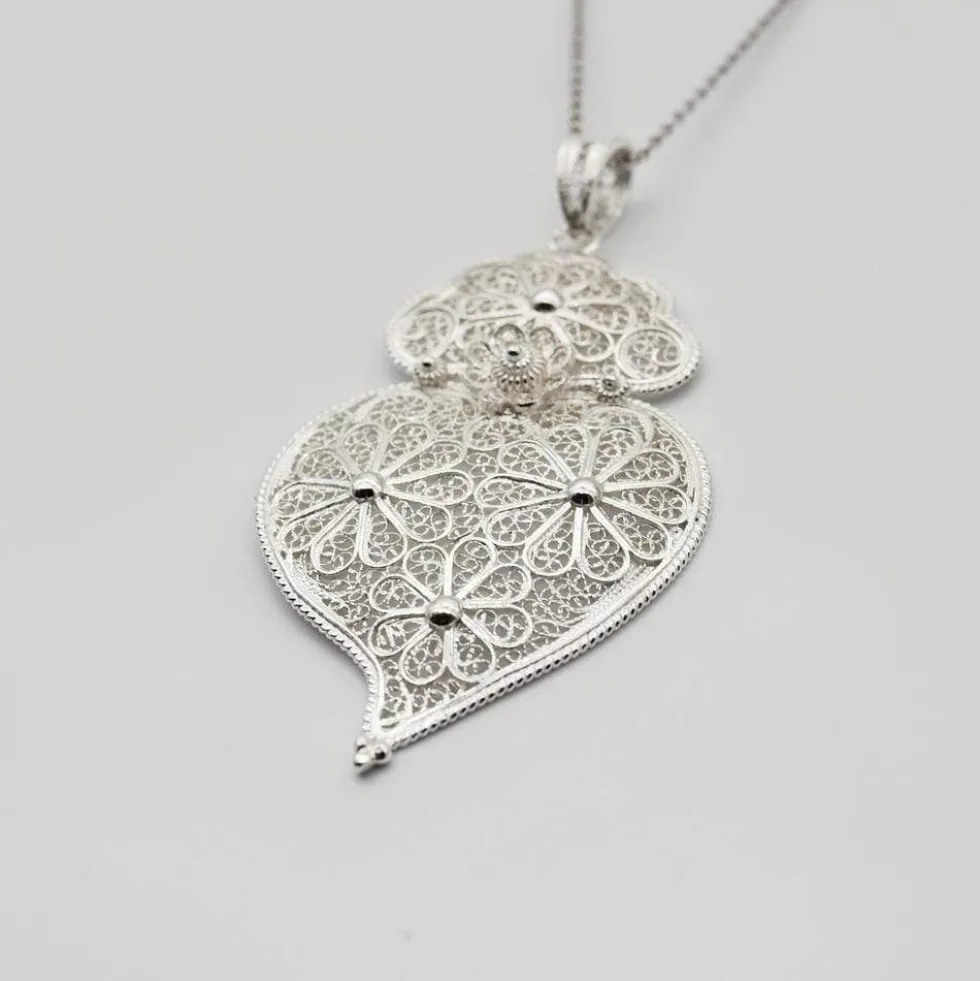 Coração de Viana I Pendentif en argent - 8cm
