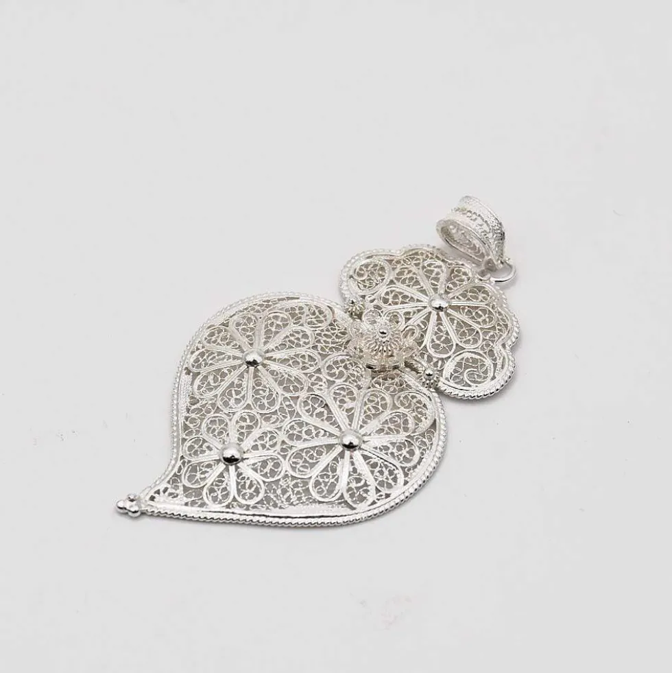 Coração de Viana I Pendentif en argent - 8cm