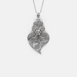 Coração de Viana I Pendentif en argent - 6cm