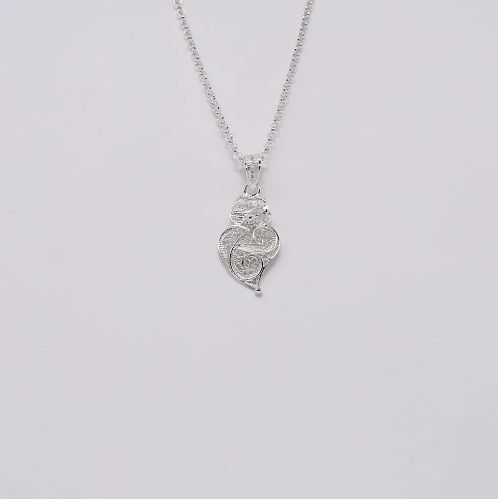 Coração de Viana I Pendentif en argent - 3cm