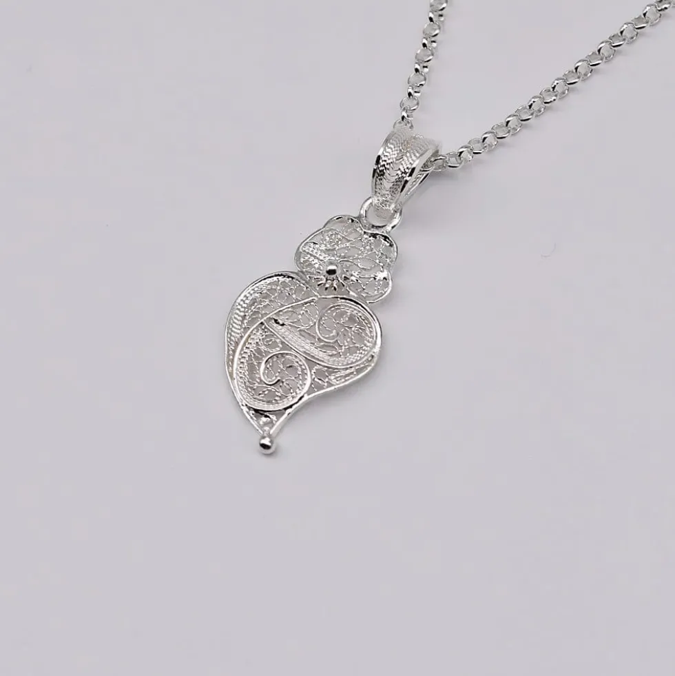 Coração de Viana I Pendentif en argent - 3cm