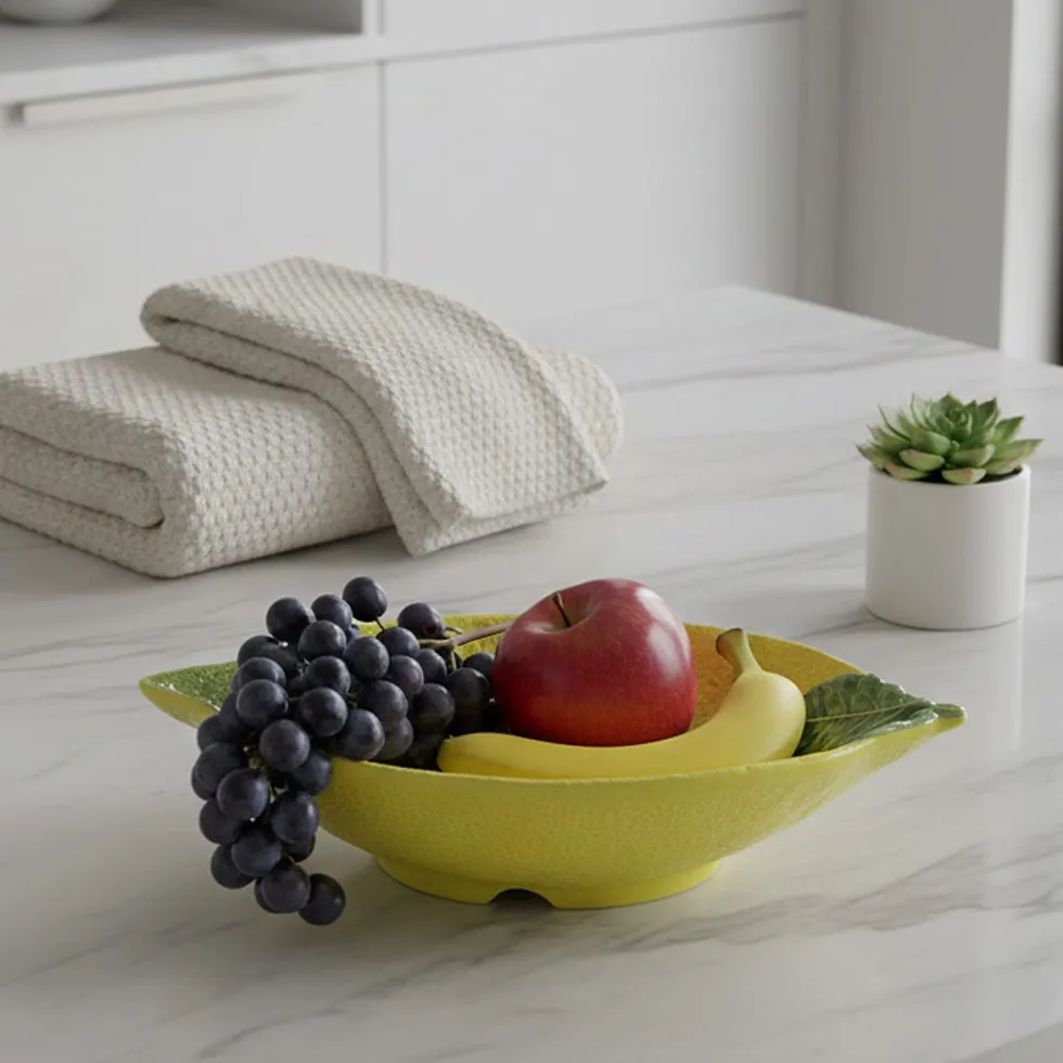 Corbeille à fruits en céramique en forme de citron - 36cm