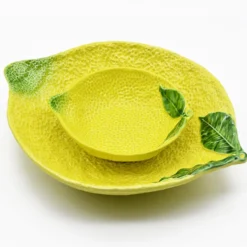 Corbeille à fruits en céramique en forme de citron - 36cm