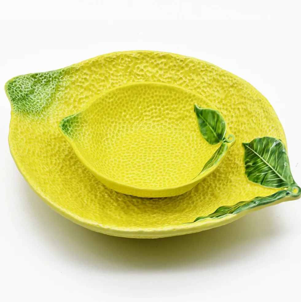 Corbeille à fruits en céramique en forme de citron - 36cm
