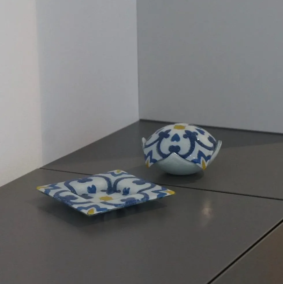 Coupe creuse en verre fusionné "Azulejos"