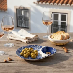 Coupe à olives en céramique "Padrão" - Bleu