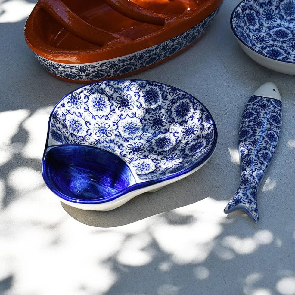 Coupe à olives en céramique "Padrão" - Bleu