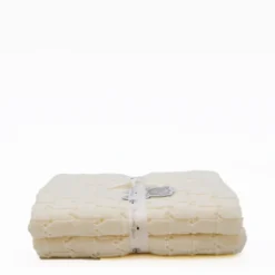 Couverture en maille pour bébé - Blanc
