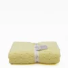 Couverture en maille pour bébé - Jaune