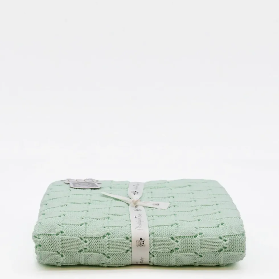 Couverture en maille pour bébé - Vert