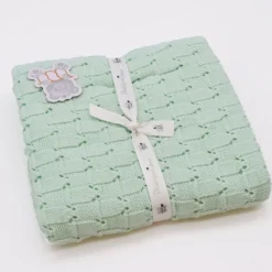 Couverture en maille pour bébé - Vert