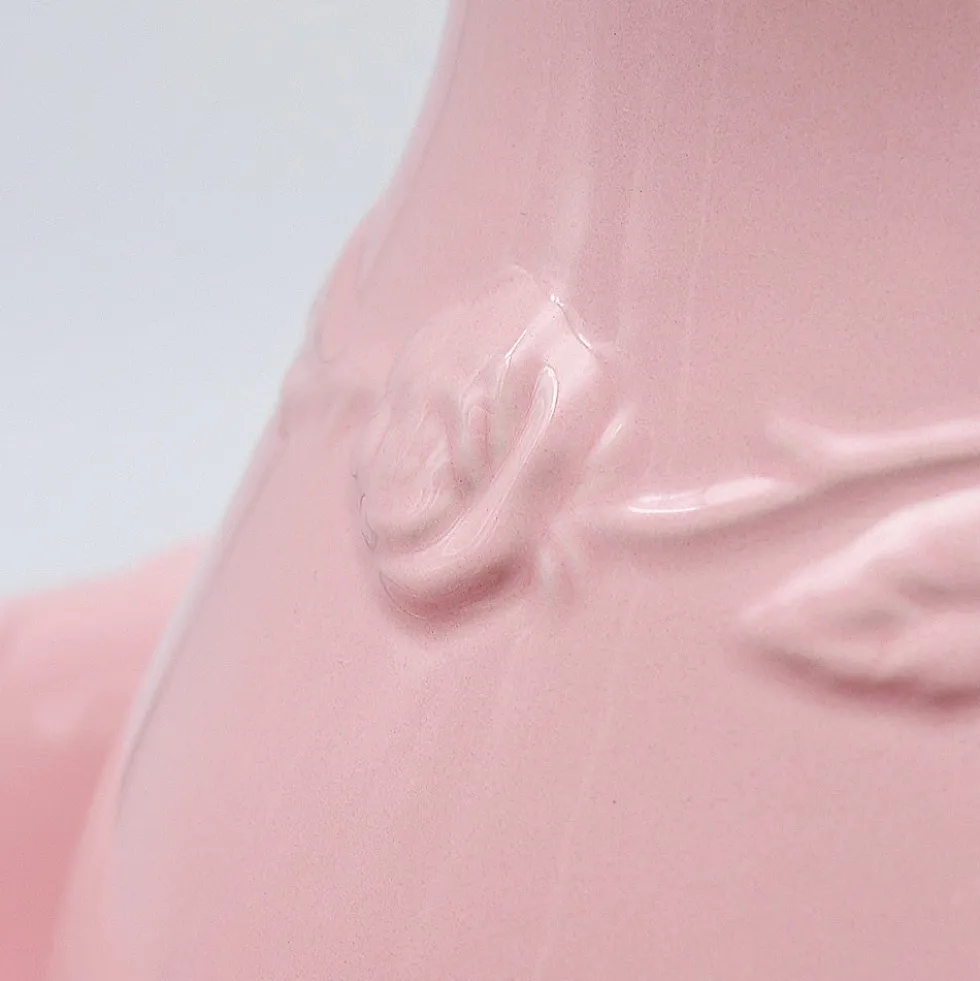 Cruche et bassine de toilette en céramique - Rose