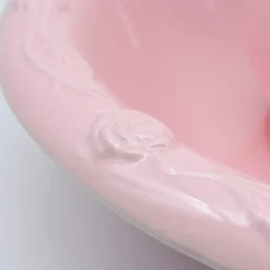 Cruche et bassine de toilette en céramique - Rose