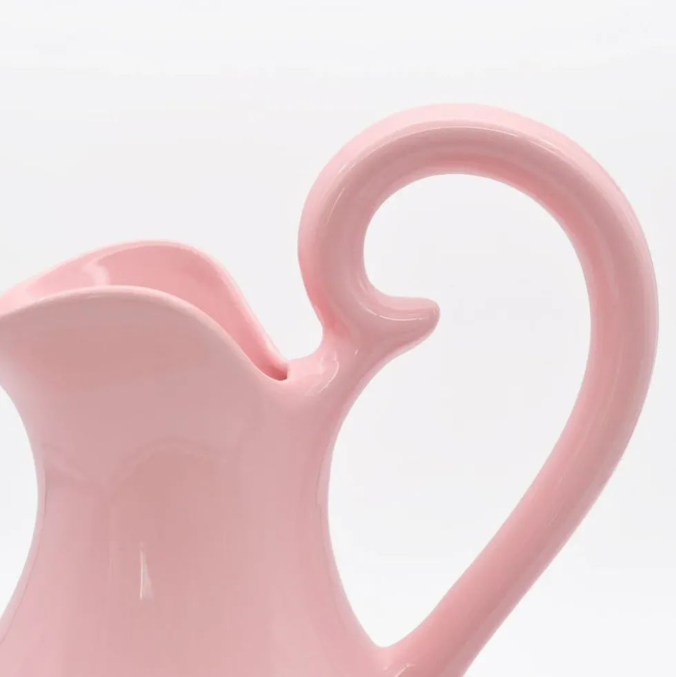 Cruche et bassine de toilette en céramique - Rose