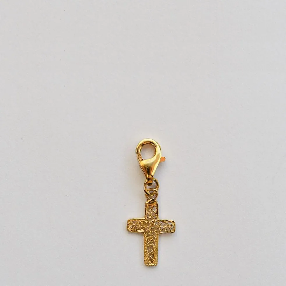 Cruz I Charm en argent doré