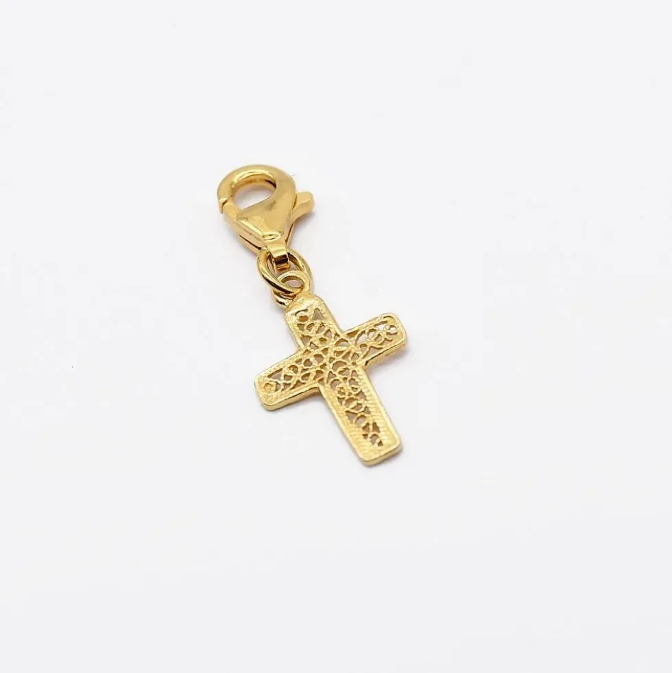 Cruz I Charm en argent doré