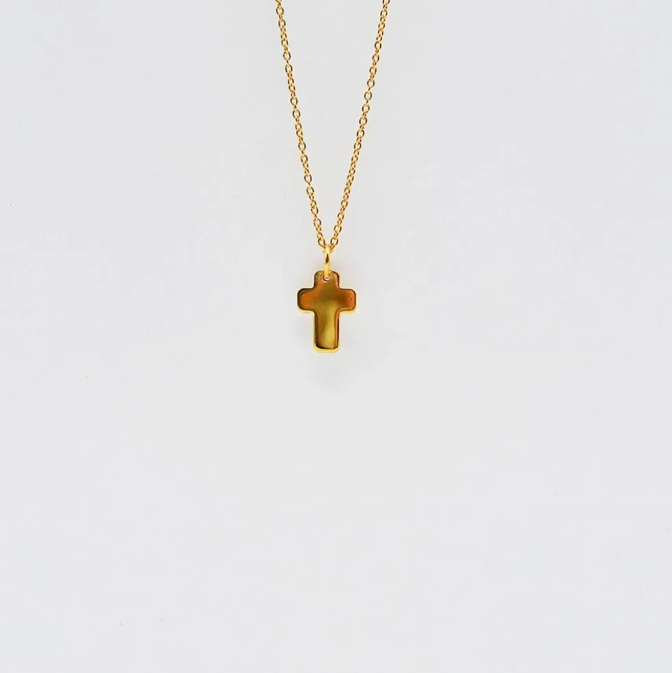 Cruz I Charm en argent doré