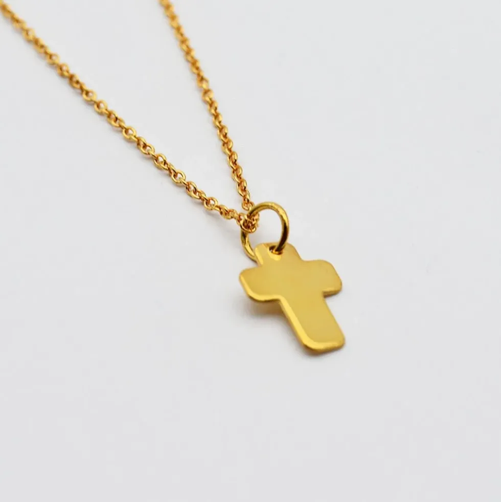 Cruz I Charm en argent doré
