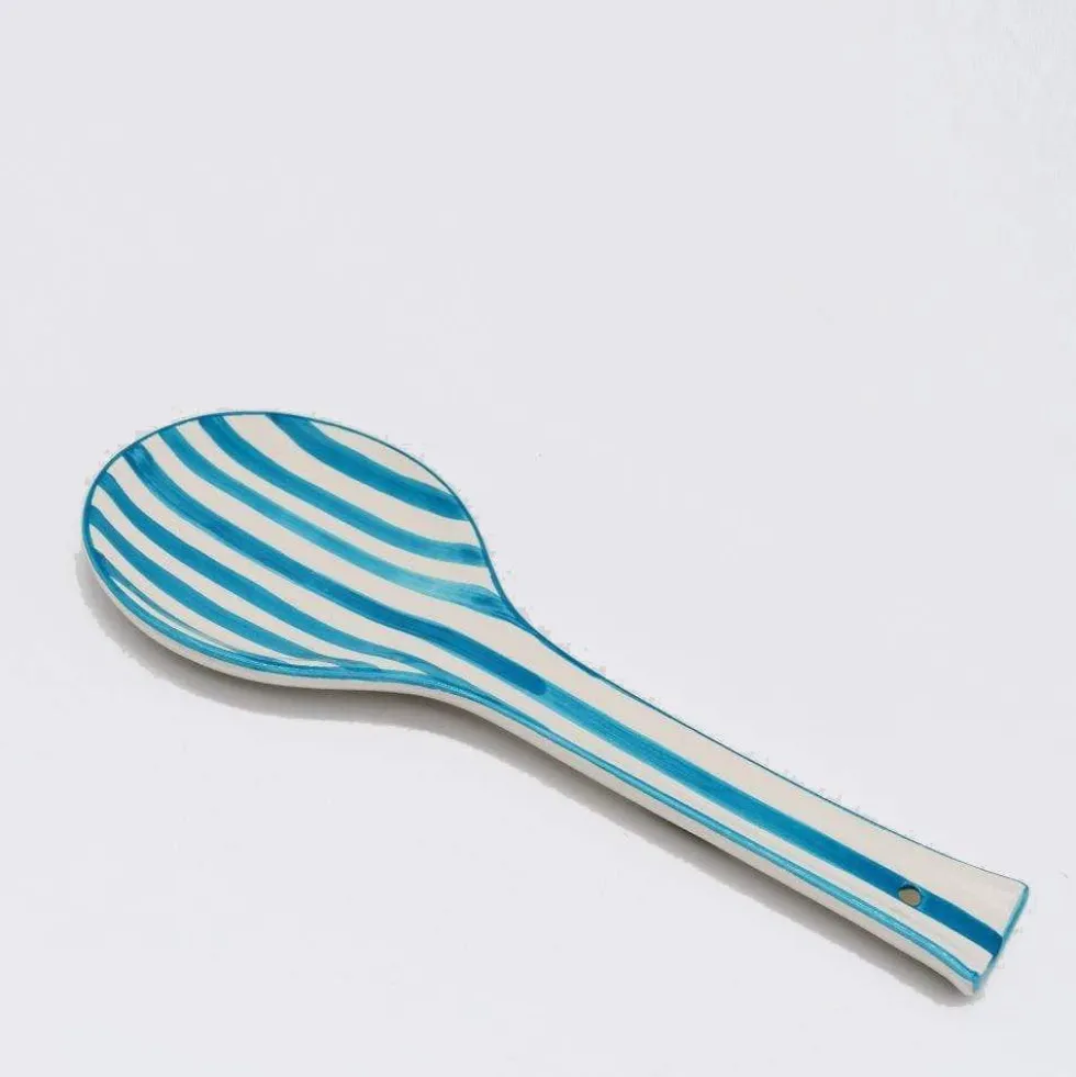 Cuillère de service rayée "Costa Nova Mar" - Turquoise