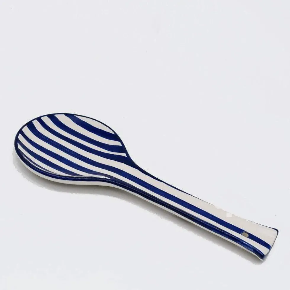 Cuillère de service rayée "Costa Nova Mar" - Bleu