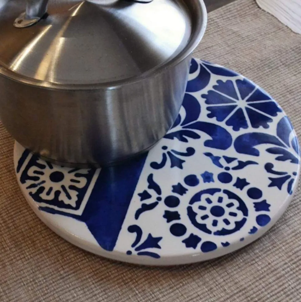 Dessous de plat en céramique et liège "Azulejos"