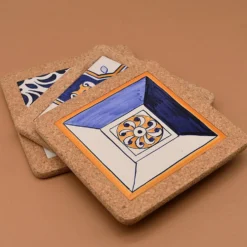 Dessous de plat en liège et céramique "Azulejos" 10 motifs - 20cm