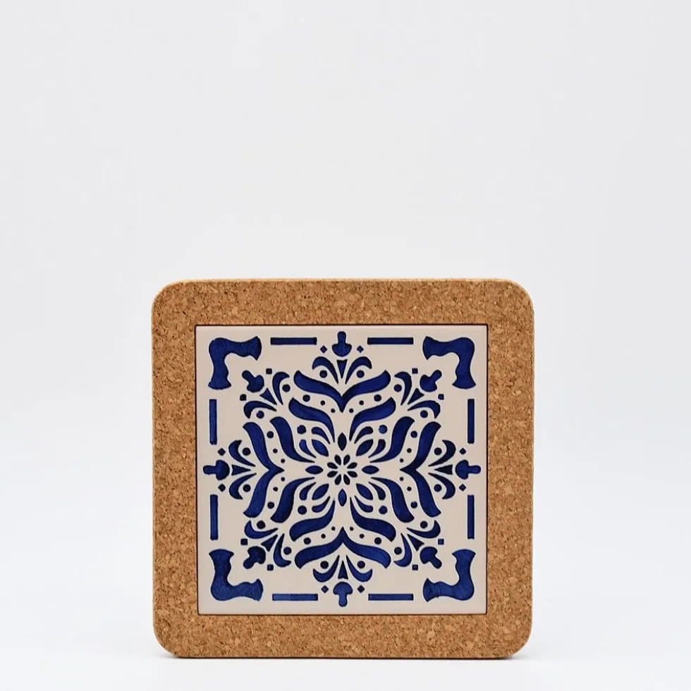 Dessous de plat en liège et céramique "Azulejos" 10 motifs - 20cm