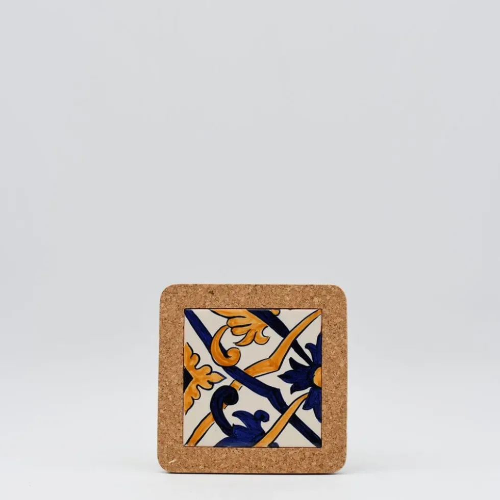 Dessous de plat en liège et céramique "Azulejos" - 15cm
