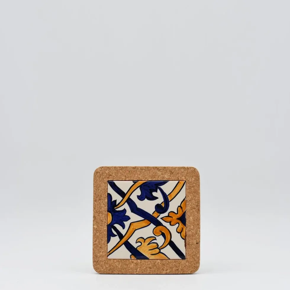 Dessous de plat en liège et céramique "Azulejos" - 15cm