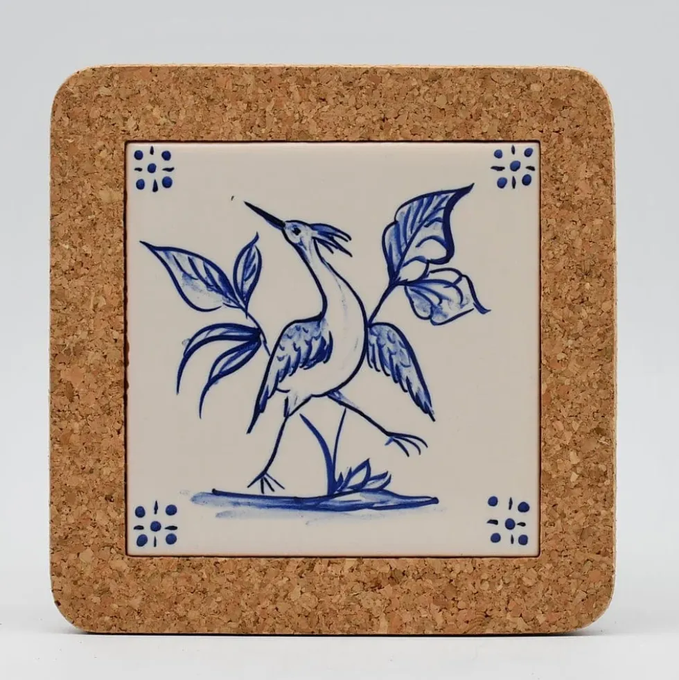 Dessous de plat en liège et céramique "Pássaros" 15cm - 7 motifs