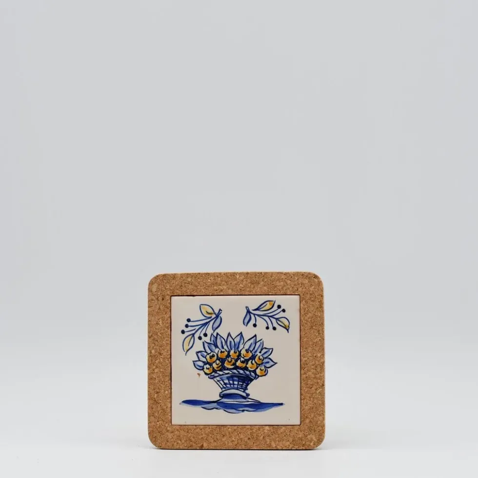 Dessous de plat en liège et céramique "Flores" 15cm - 8 motifs