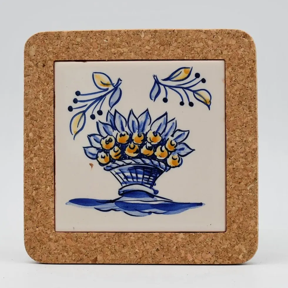 Dessous de plat en liège et céramique "Flores" 15cm - 8 motifs