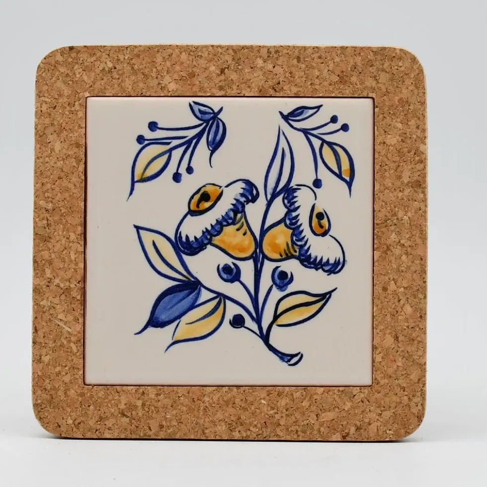 Dessous de plat en liège et céramique "Flores" 15cm - 8 motifs