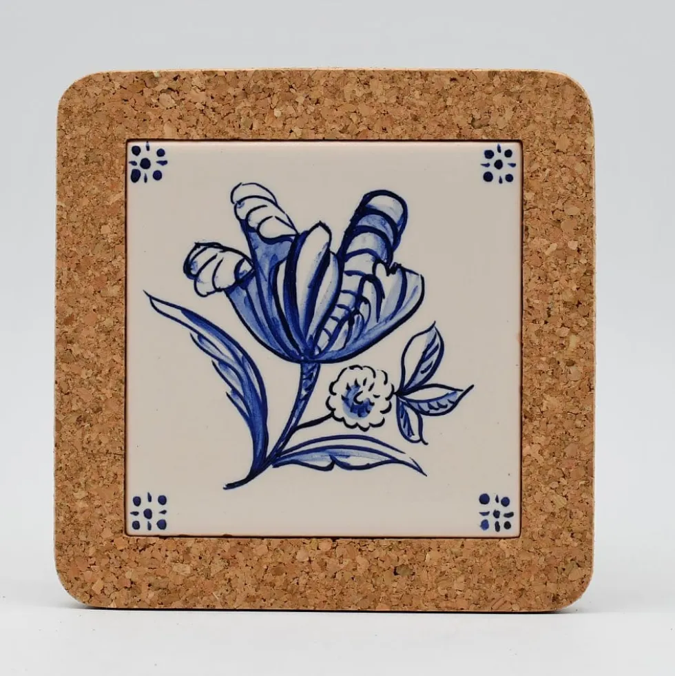 Dessous de plat en liège et céramique "Flores" 15cm - 8 motifs
