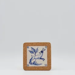 Dessous de plat en liège et céramique "Animais do bosque" 15cm - 3 motifs