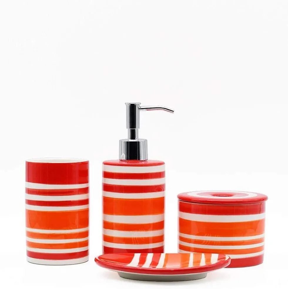 Distributeur de savon en céramique - Rouge